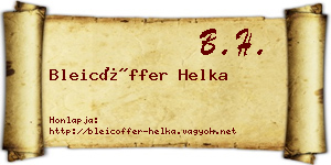 Bleicöffer Helka névjegykártya
